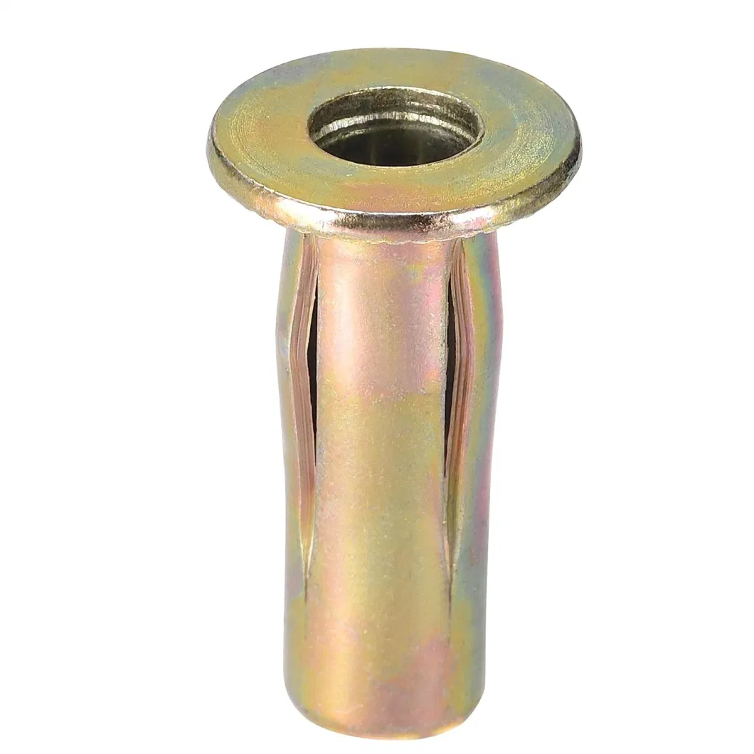 Gold Zinc Finish Pre-Bulbed Shank Threaded Insert Multi Grip Rivet Nut